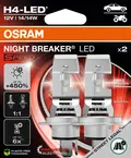 OSRAM H4 14W/14W 12V 1600lm/1000lm 6000K Osram LEDriving Night Breaker SPEED+450%