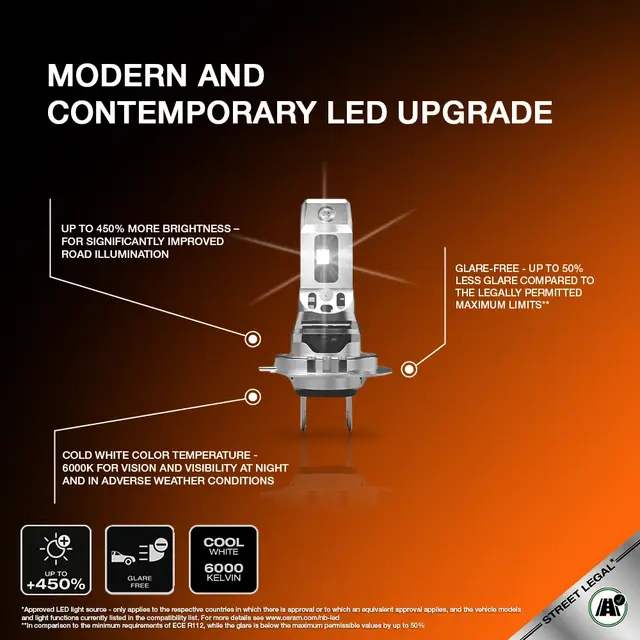 OSRAM H4 14W/14W 12V 1600lm/1000lm 6000K Osram LEDriving Night Breaker SPEED+450% 