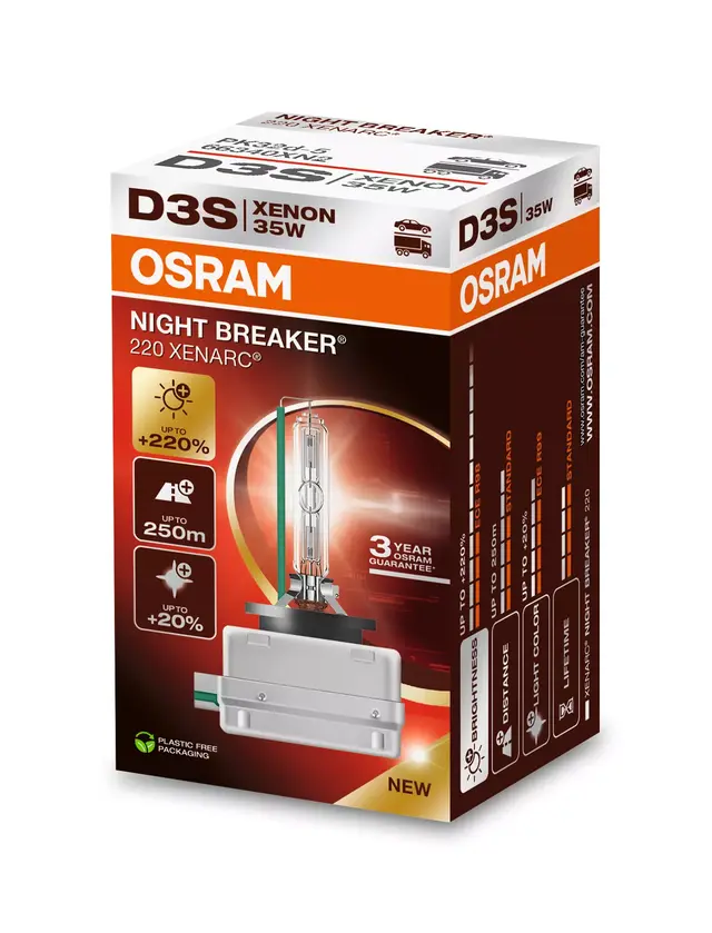 OSRAM D3S +220% 35W PK32D-5 Osram Xenarc Night Breaker Laser 