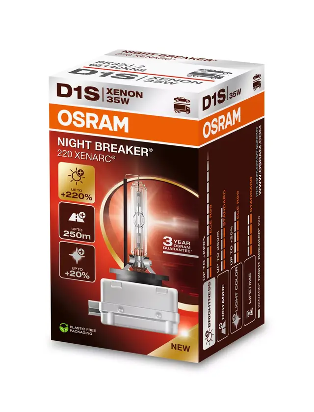 OSRAM D1S +220% 35W PK32D-2 Osram Xenarc Night Breaker Laser 