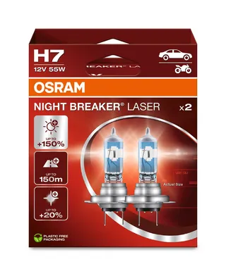 OSRAM H7 55W 12V PX26D Osram Night Breaker Laser +150%