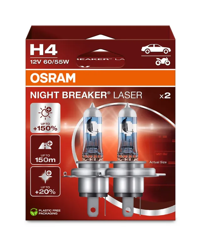 OSRAM H4 60/55W 12V P43T Osram Night Breaker Laser +150% 