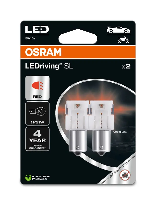 OSRAM P21W Red 1,4W 12V BA15S Osram LEDriving SL 