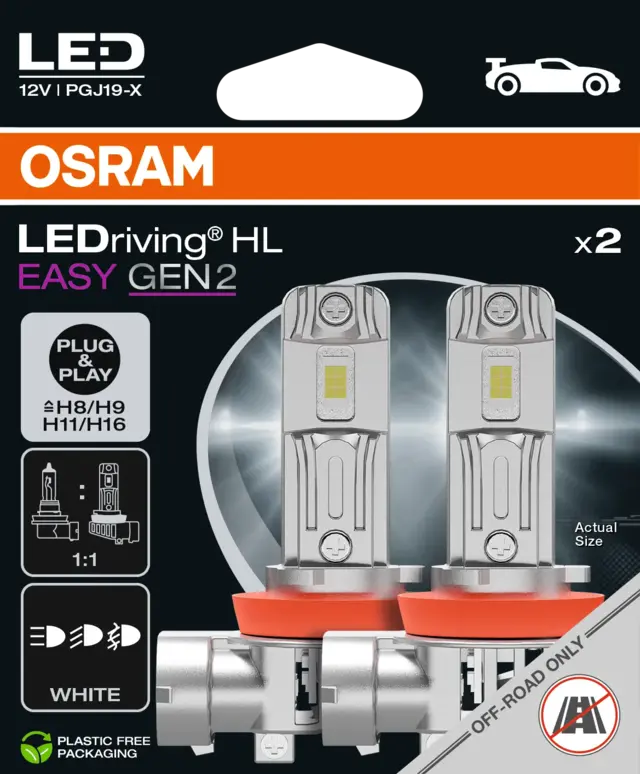 OSRAM H8/H9/H11/H16 26W 12V 2000lm 6500K Osram LEDriving HL Easy 