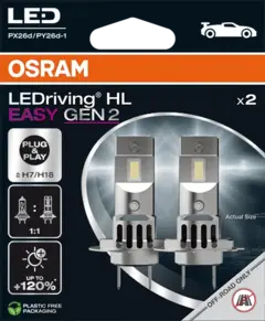OSRAM H7/H18 16W 12V 2000lm 6500K Osram LEDriving HL Easy