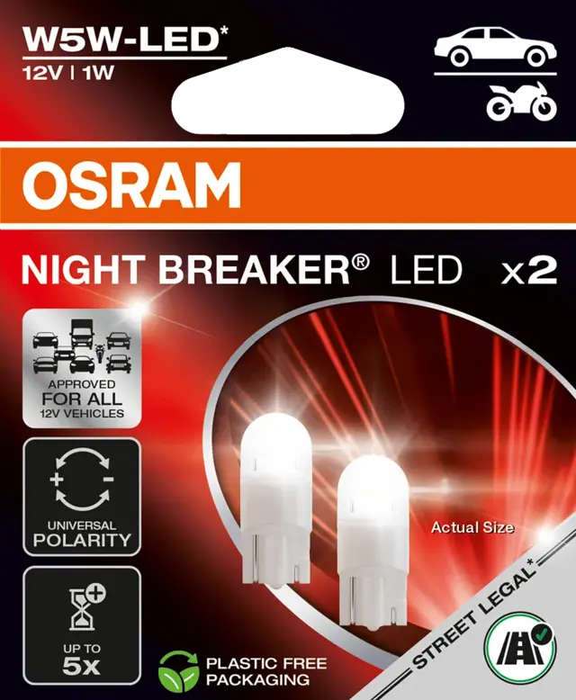 OSRAM W5W 1W 12V 50lm 5700K Osram LEDriving Night Breaker 
