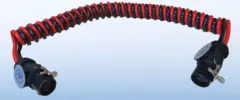 Spiralkabel sett m/NATO kontakter 2 x 4m rød/sort kabel m/2 x 35mmq